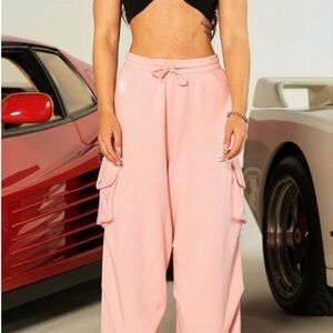 Dual Wolf Mia Cargo Sweat Pants in Cherry Blossom
